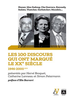cover image of Les 100 discours qui ont marqué le XXe siècle tome 2